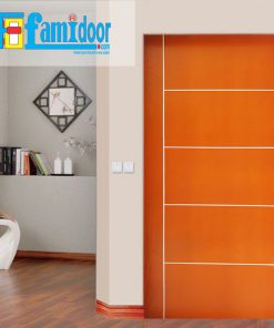 Cửa gỗ MDF LAMINATE P1R5 tại Showroom Famidoor thuộc dòng sản phẩm cửa gỗ công nghiệp MDF phủ nhựa.