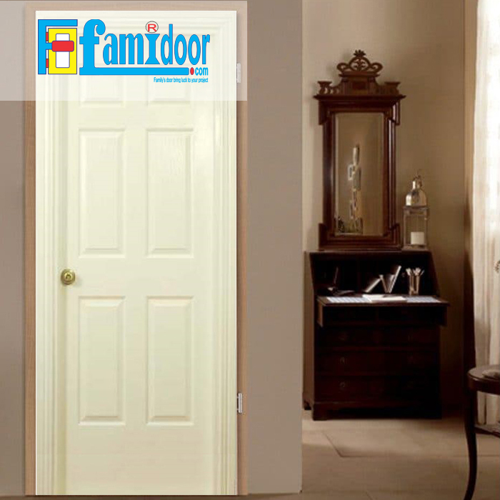 Cửa gỗ HDF MDF.6A-C2 ở Showroom Famidoor có tính ổn định và mật độ gỗ mịn.