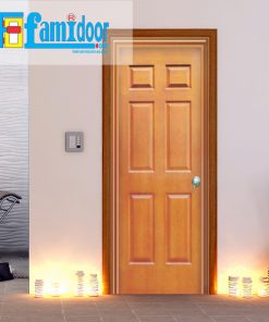 Cửa gỗ HDF MDF.6A-C8 ở Showroom Famidoor có tính ổn định và mật độ gỗ mịn.