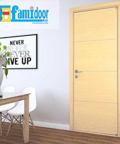 Cửa gỗ cao cấp fmd M-N3 ở Showroom Famidoor có giá hợp lý, chỉ bằng một nửa giá so với gỗ tự nhiên thật nguyên tấm.