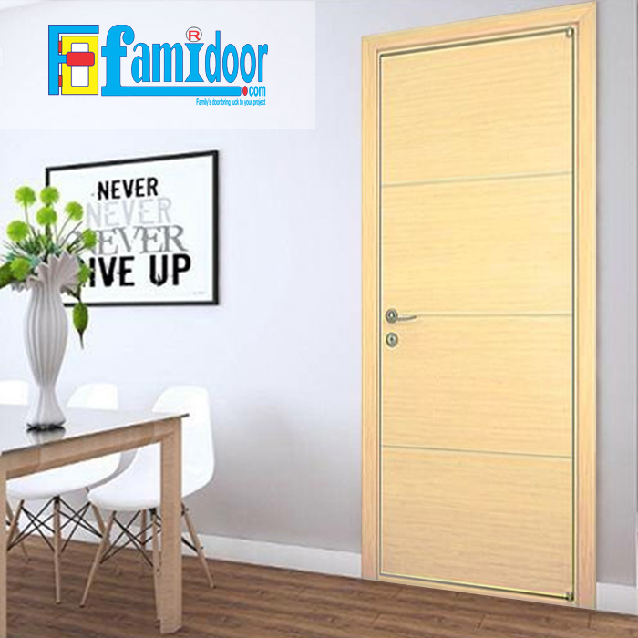 Cửa gỗ cao cấp fmd M-N3 ở Showroom Famidoor có giá hợp lý, chỉ bằng một nửa giá so với gỗ tự nhiên thật nguyên tấm.