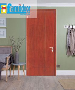 Cửa gỗ MDF VENEER P1R6 tại Showroom Famidoor chính là gỗ tự nhiên, tuy nhiên được lạng mỏng từ cây gỗ tự nhiên, gỗ veneer chỉ dày từ 1mm cho đến 2ly là nhiều.
