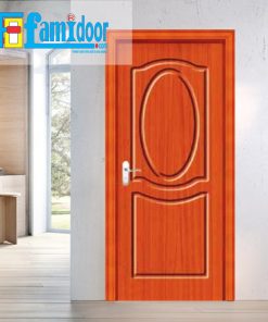 Cửa gỗ cao cấp PVC 1039 ở Showroom Famidoor được phủ một lớp nhựa PVC cao cấp vân gỗ trên bề mặt.