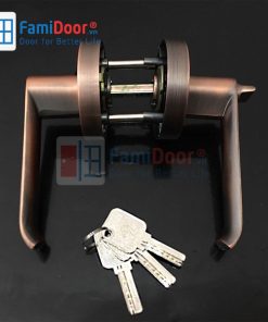 KHÓA CỬA ĐẠI SẢNH TRÒN GẠT SG-J02 NÂU